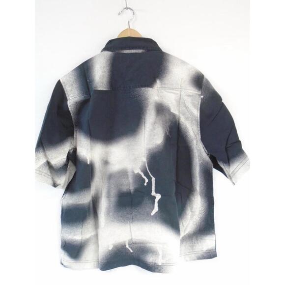 NWT Urban Outfitters Short Sleeve Shirt Black/White Snap Buttons Men’s Medium - Picture 4 of 7